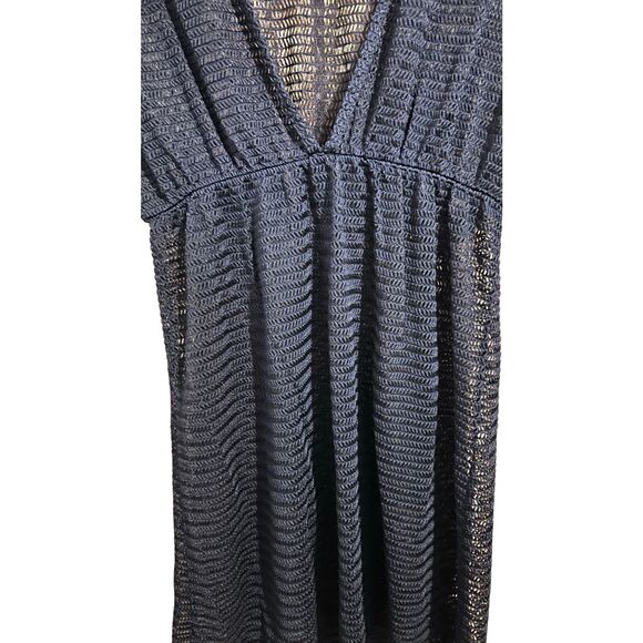 Jordan Taylor Navy Blue V-Neck Sheer Swimsuit Cover Up Size M - Picture 5 of 8